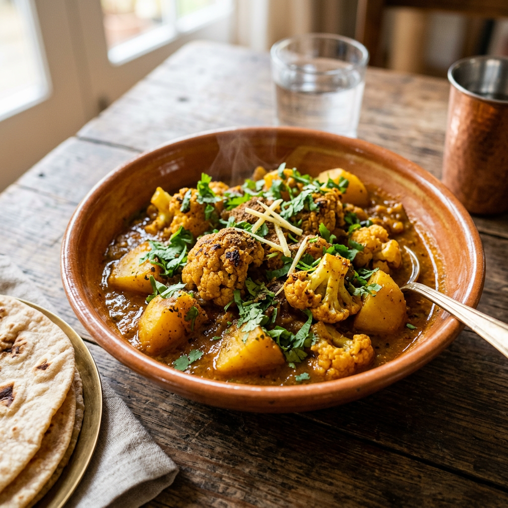 Aloo gobi potato cauliflower curry dish